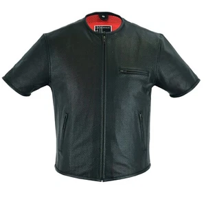 Herren Motorrad Leder Kutte Biker Motorrad Leder Weste Motorrad Chopper Kutte - Bild 1 von 5