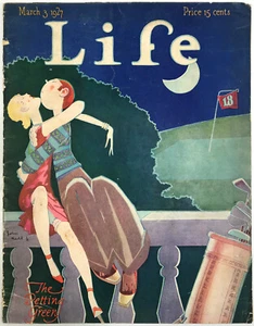 Life Magazine March 3 1927 John Held Jr. Cover Flappers College Football Radio - Picture 1 of 12