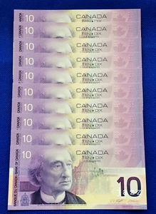 Canada Banknote 2001 $10 Ten Dollar Knight & Dodge P# 102b Crisp UNC Sequential - Picture 1 of 2