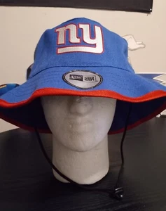 New Era NFL New York Giants Bucket Hat Cap with Chin string Jaw string Black - Picture 1 of 6