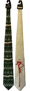 Tim Burton's The Nightmare Before Christmas Jack Skellington 2 Mens Ties 58"x 3" - Picture 1 of 7
