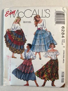 Falda boho pradera fácil 6284 McCalls patrón de costura de colección años 90 talla XS, S, M - Imagen 1 de 4