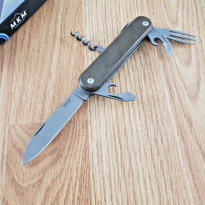 Fabricantes de cuchillos MKM-Maniago Malga 6 multiusos MagnaCut hoja de acero verde Micarta Foto 1 de 4