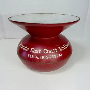 FLORIDA EAST COAST RAILWAY FEC FLAGLER SYSTEM - CAST ENAMEL SPITTOON - RARE NICE - Bild 1 von 9