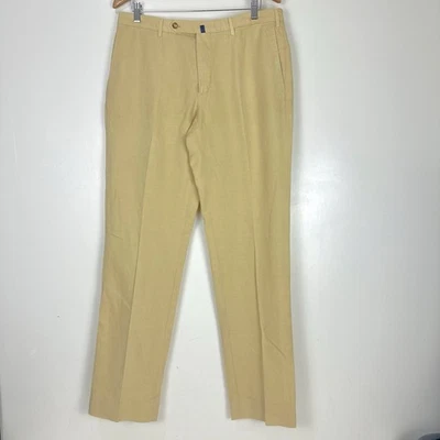 Pantalones Incotex ChinoLino Para Hombre Talla 36x34 Lino Algodón Pantalones Slowear Amarillo Foto 1 de 4