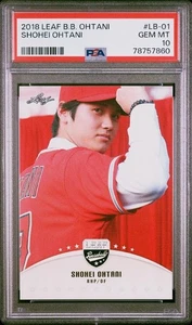 2018 LEAF BASEBALL OHTANI #LB-01 SHOHEI OHTANI PSA 10 - Picture 1 of 3