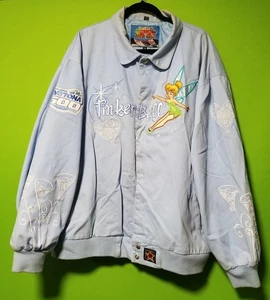 Disney Tinker Bell Daytona 500 Jacket JH Designs Women's 3XL Rare Sky Blue - Picture 1 of 10