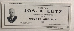 Blotter inchiostro Dayton Ohio voto per Jos A Lutz candidato democratico contea auditor - Foto 1 di 2