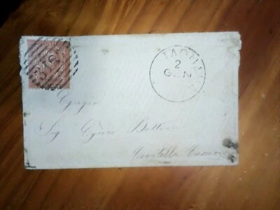 ottima busta viaggiata con 2 cent. DE LA RUE rosso mattone  annullo 1887 - Immagine 1 di 2