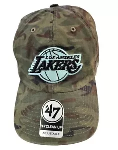 Los Angeles Lakers NBA '47 Brand Regiment Camo Turquoise Pop Clean Up hat cap - Picture 1 of 4