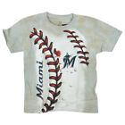 MLB Miami Marlins Youth Kids Boy Cream Hardball Sports Baseball Tshirt Tee