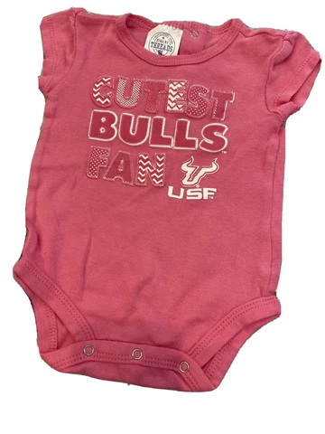 Adorable Pink Rivalry Threads USF Bulls Short Sleeve Body Suite! Cover