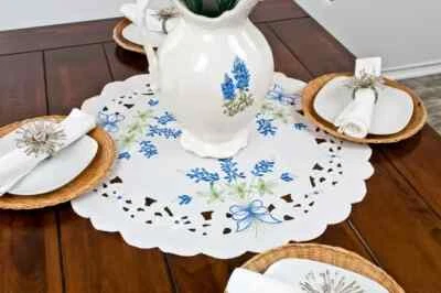 Blue Bonnet Table Topper/ Doily (23" Round) - Image 1 of 4