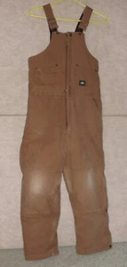Youth brown duck POLAR KING by KEY insulated bib overalls , size large 14/16 - Picture 1 of 3