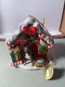 Danbury Mint Christmas Ornament 2009 “Home for the Holidays” Chihuahua Doghouse - Picture 1 of 9