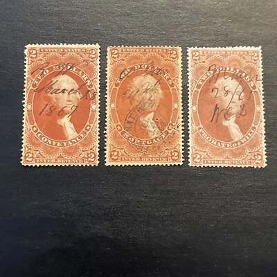 US Revenue $2…Stamps Scott # R81-83… Used Ng - Image 1 of 2