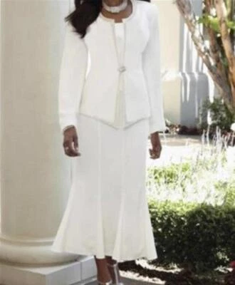 Madre de Novia Novio Blanco Falda Traje Mujer Boda Noche más 22W 2X $180 Foto 1 de 4