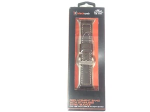 Blackweb Apple Watch 42 MM Replacement Band Dark Brown Leather - Picture 1 of 3