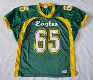 Camiseta deportiva de los Riddell Eagles # 65 para hombre XL verde amarillo nailon hecha en EE. UU. * - Imagen 1 de 13