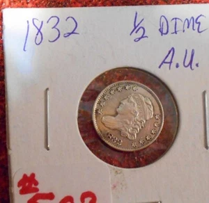 1832 Capped Bust Half Dime, 90% Silver, Strike Thru & Doubling Errors, Old Coin - Picture 1 of 14