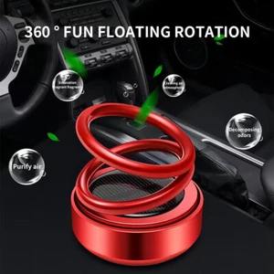 Auto Rotating Solar Car Perfume Air Freshener Double Ring Auto Accessories - Picture 1 of 11