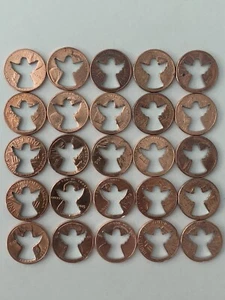 25 Angel Cut Pennies Pennys Guardian Lucky - Picture 1 of 5