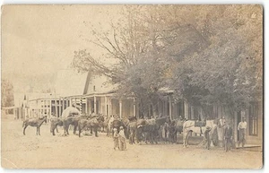 RPPC Boise County IDAHO CITY Pferde, Straßenszene 1910er Foto antike Postkarte - Bild 1 von 2