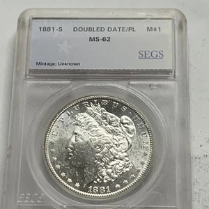 1881 S Morgan Silber Dollar PP wie Double Date 88 UNC Grade Details 1 $ Münze - Bild 1 von 10