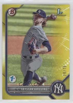 2022 Bowman Draft 1st Edition Yellow Foil /75 Trystan Vrieling #BD-43 - Image 1 of 2