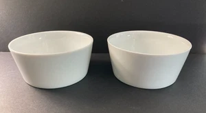 Set Of 2 Crate & Barrel White Cereal Soup Porcelain Bowls Sri Lanka 5.5” Dia. - Picture 1 of 8