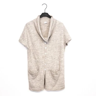 Cárdigan POETRY Lino Alpaca Tejido Gris Beige Marl Botón - Talla 10 Foto 1 de 4