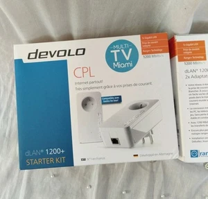 CPL DEVOLO 1200 GIGA, COMPATIBLE AVEC TOUTES LES BOX 2 ADAPTATEURS 2 FICHES JR45 - Photo 1/11