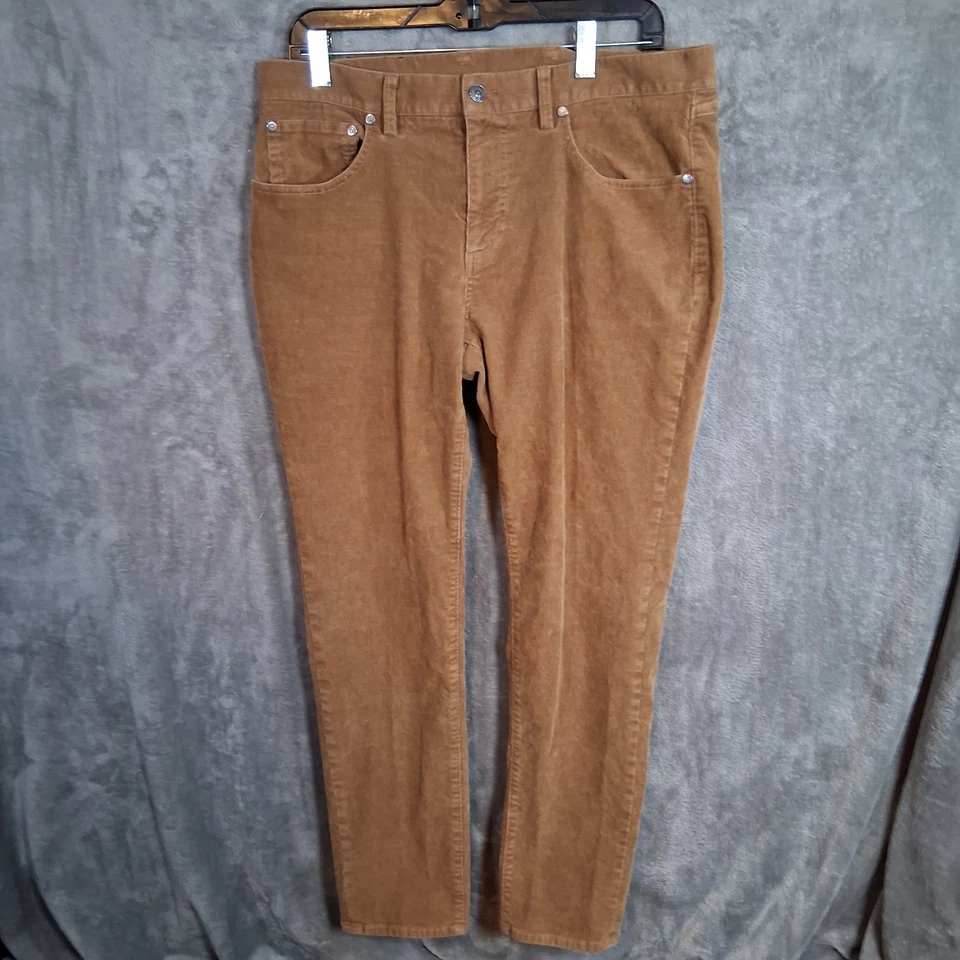 Pantalones de pana Brooks Brothers Golden Fleece 34x30 ajustados marrón Foto 1 de 4