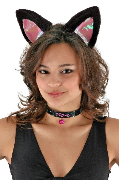 Kit de accesorios para disfraces de Halloween de gato grande orejas negras/rosadas NUEVO SIN USAR Foto 1 de 1