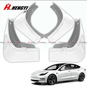 4x Painted Pearl White Mud Flaps Guard Splash Flare For Tesla Model 3 16-23 - Bild 1 von 3