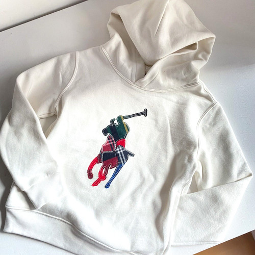 OFF WHITE Felpa con cappuccio Polo Ralph Lauren WhiteBig a quadretti pony ragazzo 6