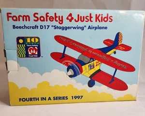 Spec Cast Beechcraft D17 Stagger Wing airplane DC “Farm Safety 4 Just Kids” 1997 - Picture 1 of 12