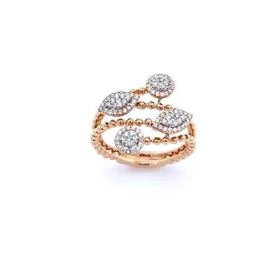18K Rose Gold Diamond Multi Shape Layer Ring - Image 1 of 4