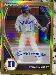 2021 PANINI PRIZM DRAFT PICKS ETHAN MURRAY AUTO CANARY REFRACTOR 8/10