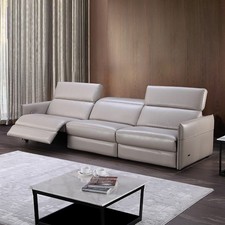 Living Room Sofas Chairs Home Furnitures 3-Seater Leather Reclining Modern Couch