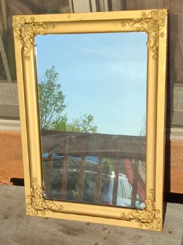 Antique Gorgeous Ornate Decorative Brass Frame Wall Mirror from Estate Troy NY Cover