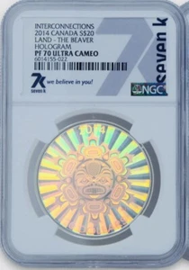 7K Metals Interconnections Land-The Beaver Hologram NGC PF70 UC 7500 Mint Pop 30 - Picture 1 of 3