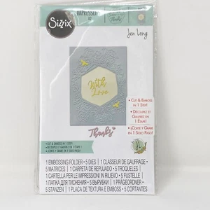 Sizzix Impresslits Cornice, Esagono Floreale di Jen Long Goffratura Cartella 664245 NUOVO - Foto 1 di 5