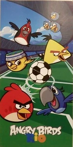 ANGRY BIRDS RIO Toalla de playa Toalla de baño Toalla de sauna 70 cm x 140 cm Modelo Fútbol NUEVO - Imagen 1 de 1