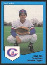 1989 ProCards Triple A   Dave Sax #756 Columbus Clippers