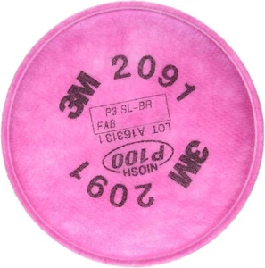 Filtros de partículas 3M P100 #2091/07000, rosa, talla única, 2 unidades - Imagen 1 de 3