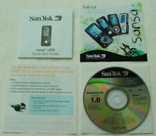 SANDISK SANSA MP3 INSTALLATION CD VERSION 1.0, w/QUICK START GUIDE ETC FREE SHIP
