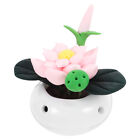 Miniatur-Bonsai-Ton Lotusblume im Keramiktopf für Puppenhaus-Feengärten