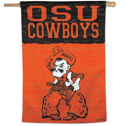 OKLAHOMA STATE COWBOYS PISTOL PETE VAULT 28"X40" BANNER FLAG WINCRAFT 🤠 Cover