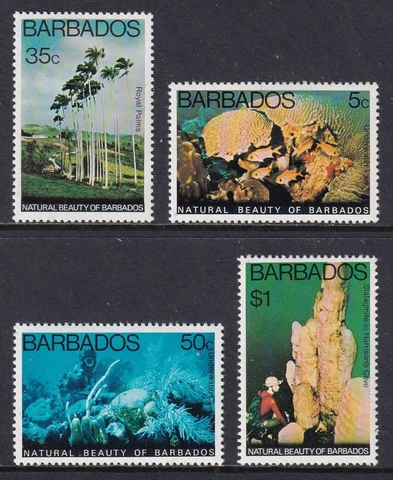 BARBADOS 1977 Natural Beauty set of 4 SG 577-580 MH/* Cover